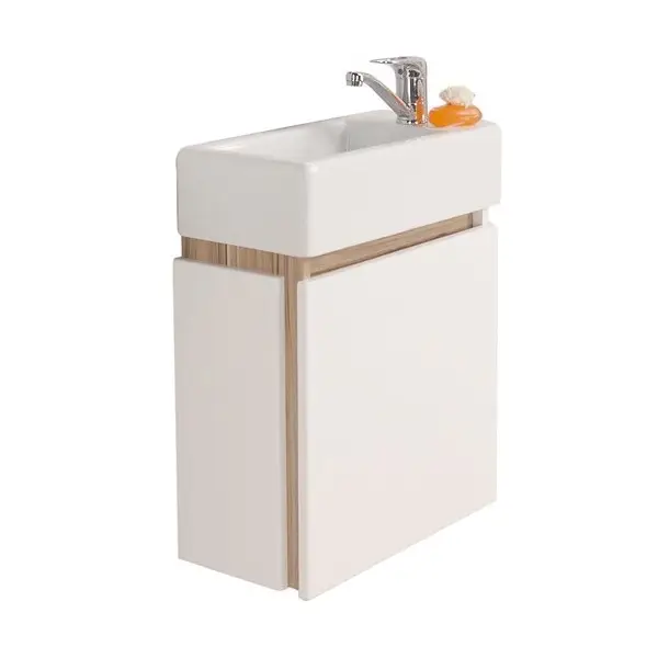 Тумба под раковину AQUATON Эклипс М46, левая, белая (1A172801EK49L)