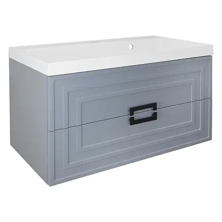 Комплект Тумба Azario ARMARIO 90/2 900х450х585 подвесная, с раковиной CLASSIK 90, серый матовый (CS00097017)