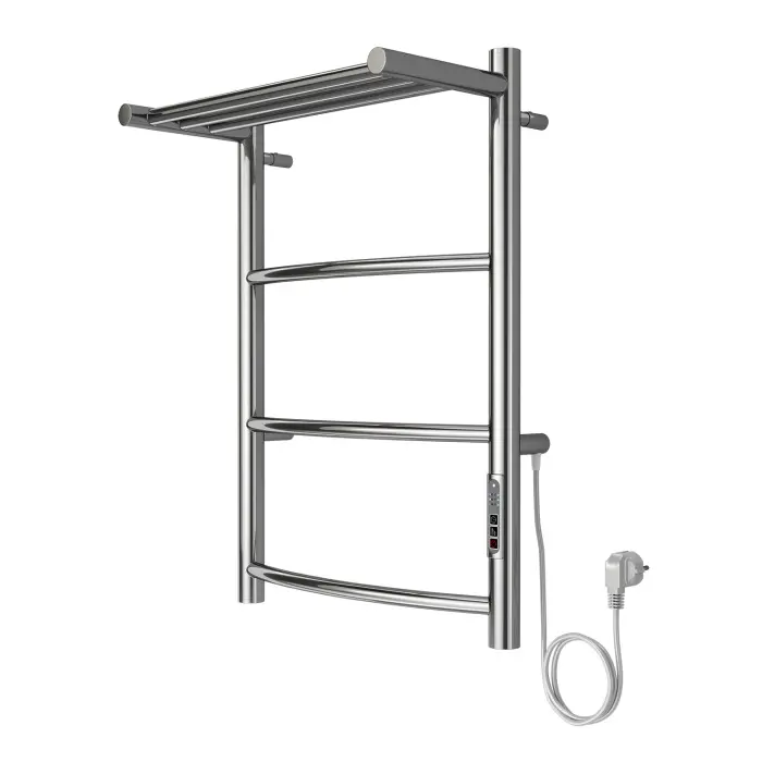 Полотенцесушитель электрический AZARIO VERONA 400/600 3 секции, с полкой, диммер справа, хром (AZ04846P)