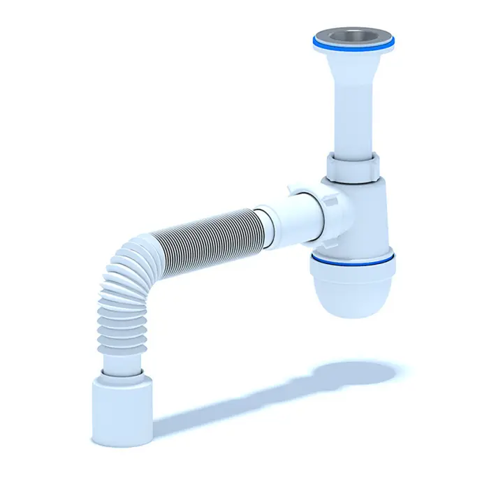 Сифон для раковины Ани Пласт 1 1/4"*40 с литым выпуском, с гибкой трубой 40*50 (C2010)