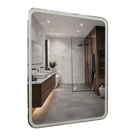 Зеркало Loranto Дина 68,5х89 с подсветкой, сенсорный выключатель с функцией диммера (CS00098008)