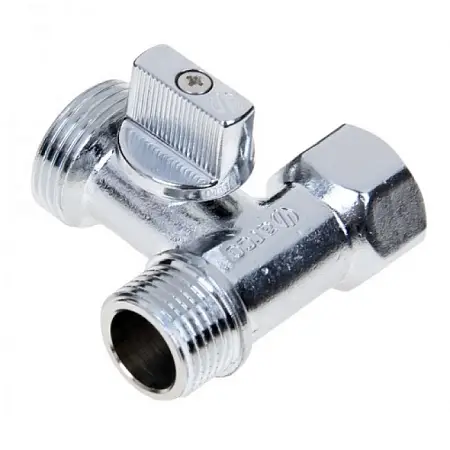 Вентиль шаровый трехпроходной ARCO М3/4"хМ1/2"х П1/2", латунь хромированная