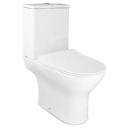 Унитаз-компакт Azario Мист 385х610х800 напольный, безободковый, с быстросъемным сиденьем микролифт (AZ-45)