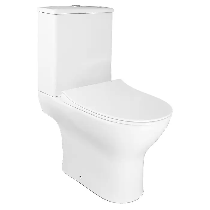 Унитаз-компакт Azario Мист 385х610х800 напольный, безободковый, с быстросъемным сиденьем микролифт (AZ-45)