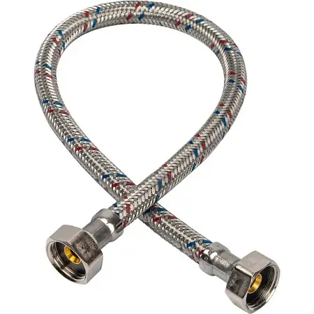 Гибкая подводка AZARIO для воды, 250 см., 1/2", вн. - вн. нержавеющая оплетка (AZ-2,5-FF)