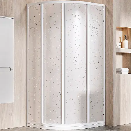 Душевое ограждение Ravak Supernova SKCP4-80 80x80 витраж пластик Pearl, профиль Белый (3114O10211)
