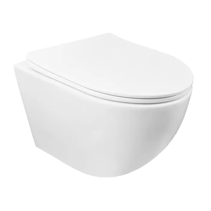 Унитаз подвесной Azario Глория 370х490х360 безободковый, с быстросъемным сиденьем микролифт (AZ-2003)