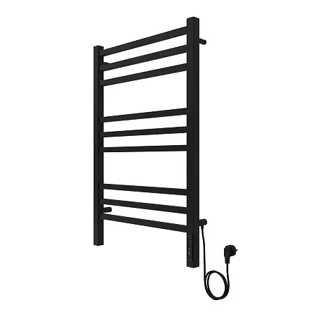 Полотенцесушитель электрический AZARIO ANCONA 500/800 квадрат, 9 секций, диммер справа, черный (AZ71858B)