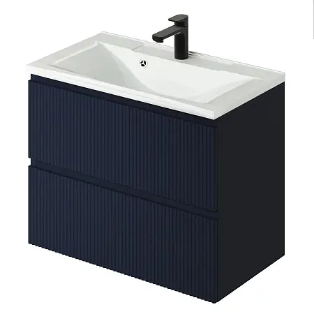 Комплект тумба Итана Kate 80 (787х444х640) подвесная, с раковиной Milena 80, океания (CS00090004)