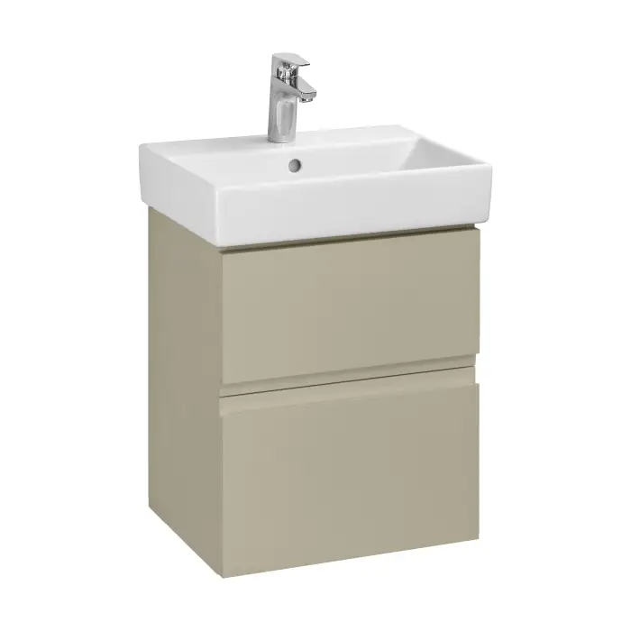 Комплект Roca OLETA модуль для раковины 500 мм, 460х374х548, с 2 ящиками + раковина мебельная PURE 500х390, 1 отв, капучино (Z.RU93.0.762.8)