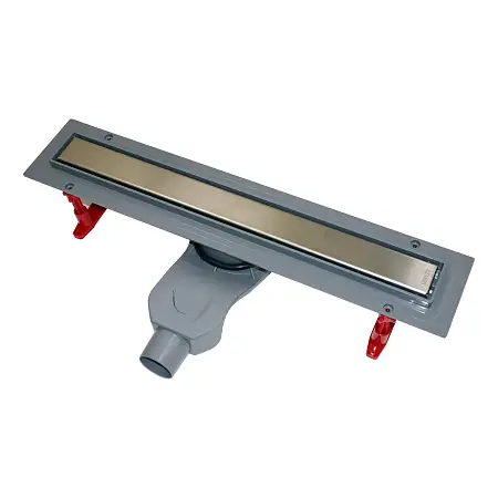 Душевой лоток AZARIO 450 мм с решеткой под плитку (двухсторонняя решетка), выход 50мм, хром матовый (AZ1105-00145)