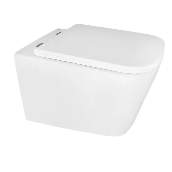 Унитаз подвесной Azario Cascad 525x345x360 безободковый, система смыва "Скрытое Торнадо", в комплекте с быстросъемным сиденьем микролифт (AZ-2303A)