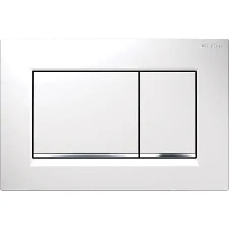 Кнопка смыва Geberit Sigma30  двойной смыв, белый/глянцевый хром