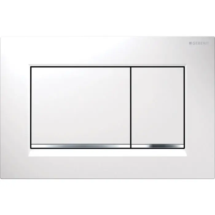 Кнопка смыва Geberit Sigma30  двойной смыв, белый/глянцевый хром