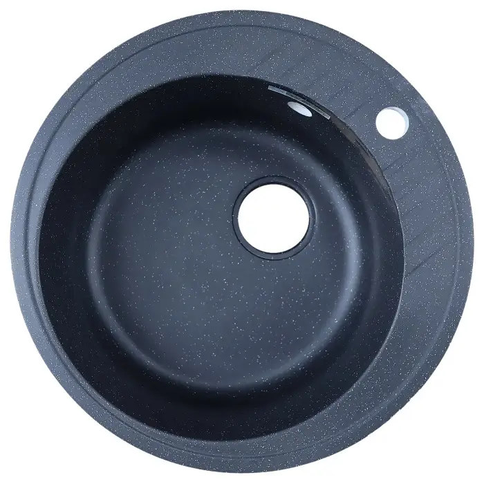 Кухонная мойка AZARIO Solo 505x505x190 искусственный мрамор, сифон в комплекте, цвет черный (CS00105237)