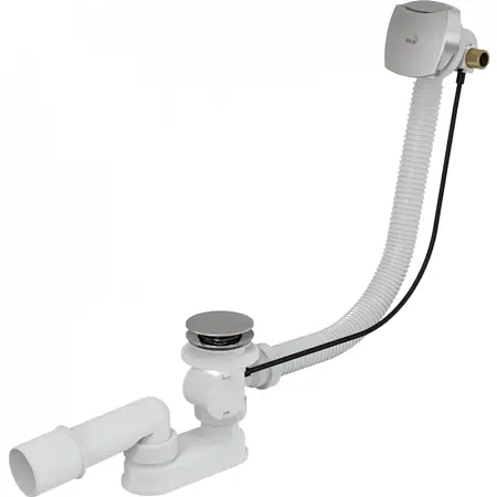 Слив-перелив для ванны Alcaplast с напуском воды, полуавтомат, хром (A565KM1-80)