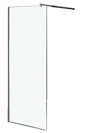 Душевая перегородка LORANTO Walk-in 100х200 регулируемый кронштейн 80-100, прозрачное стекло 8 мм, профиль хром (CS-L1020 100)