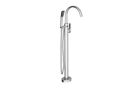 Смеситель для ванны Ravak FM 080.00, напольный, однорычажный, с душевой лейкой, хром  (X070059)