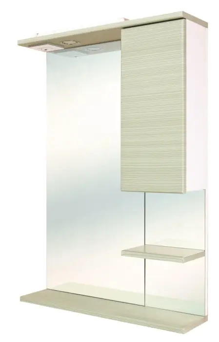 Зеркало - шкаф Onika ЭЛИТА 60.01 правосторонний, врезной LED-светильник, Олива (206022)