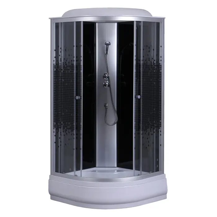 Душевая кабина Loranto 90х90х215 поддон 25см, мозайчатый узор, прозрачное стекло 4мм, профиль хром (CS669025K90)