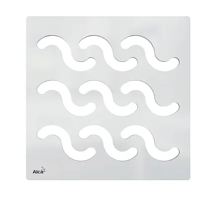 Решетка для душевого трапа Alcadrain дизайнерская 102 × 102 × 5 латунь – хром (MPV002)