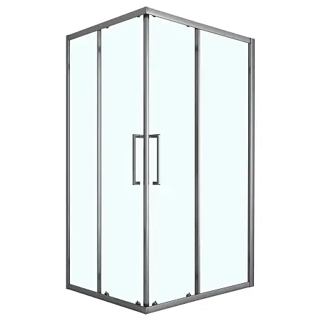 Душевое ограждение Loranto 120x80x190 раздвижная дверь, универсальная, прозрачное стекло 6 мм, профиль серый матовый (CS-AB01GG-128)