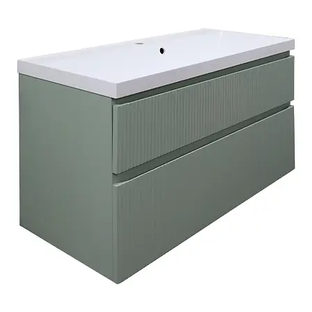 Комплект Тумба Azario Viola 100/2 1000х450х650 подвесная, с раковиной Астория 100, фисташковый (CS00097148)