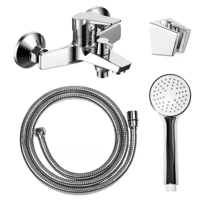 Смеситель для ванны LORANTO INESSA керамический картридж, с полным душевым набором, хром (LR30287001)