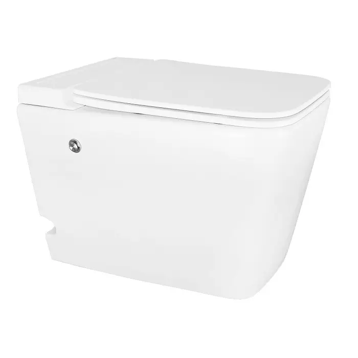 Унитаз импульсный Azario 360х590х440 напольный, квадратный, быстросъемное сиденье микролифт (AZ101)