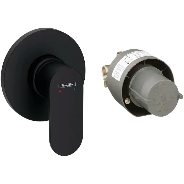 Смеситель для душа Hansgrohe Rebris S керамический картридж, черный матовый (72648670)