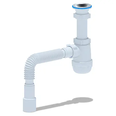 Сифон для раковины Ани Пласт 1 1/2"*40 с гибкой трубой 40х40/50мм (A0115)