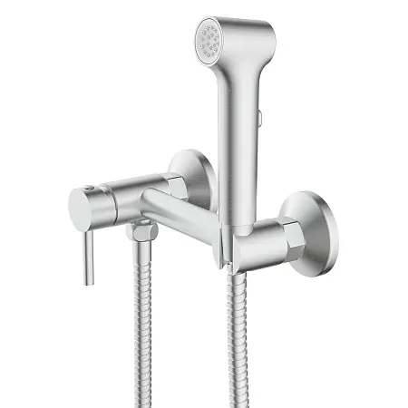 Гигиенический душ Azario Dies со смесителем, керамический картридж, шланг 150 см, сатин (AZ-KFX04BN)