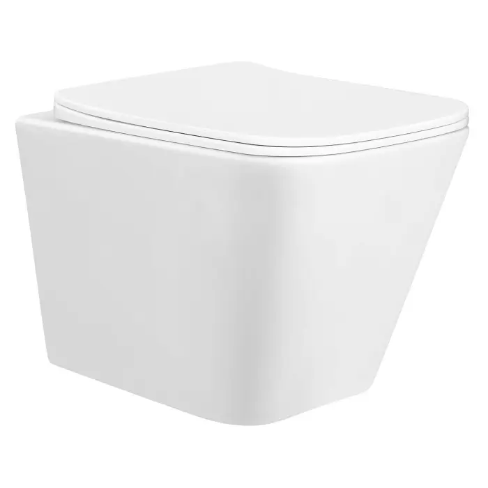 Унитаз подвесной Azario Хьюго 350х480х363, безободковый, с быстросъемным сиденьем микролифт (AZ-3103)