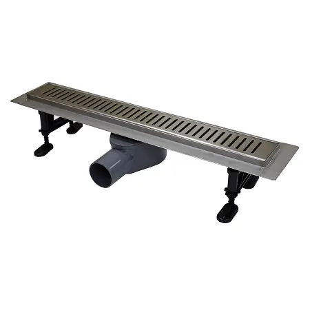 Душевой лоток AZARIO STICK 800 мм, боковой слив D50, нержавеющая сталь, перфорированная решетка (AZPP01-80 Stick)