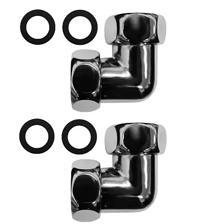 Уголок соединительный для полотенцесушителей Azario гайка-гайка 1"х1", хром (4620768881688)