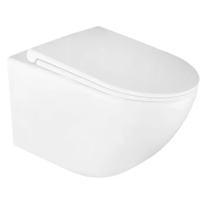 Унитаз подвесной Azario BONELLE 345х490х350 безободковый, смыв "Торнадо", с быстросъемным сиденьем микролифт (AZ-2801E)