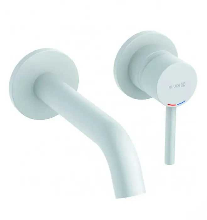 Смеситель для раковины KLUDI BOZZ WHITE настенный встраиваемый внешняя часть, белый матовый (382445376)