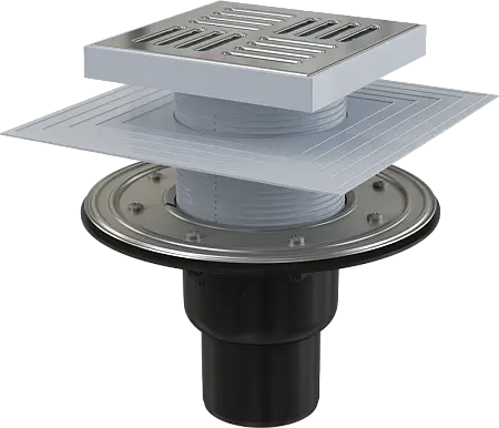 Душевой трап Alcadrain с решеткой хром (APV4444)