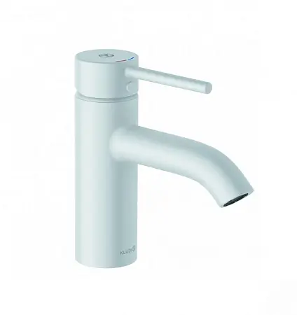 Смеситель для раковины KLUDI BOZZ WHITE с донным клапаном, белый матовый (382665376)