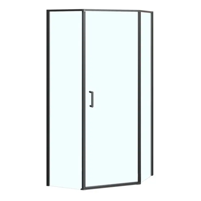 Душевое ограждение Azario SAKURA 900х900х1950 прозрачное стекло 6 мм, профиль черный матовый (AZ-21C-90-MB-CL)