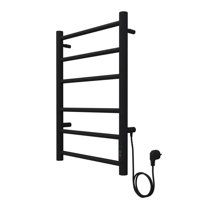 Полотенцесушитель электрический AZARIO PARMA 400/600 6 секций, диммер справа, черный (AZ10846B)