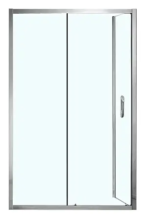 Душевое ограждение AZARIO 1200х800х2000, БЕЗ ПОДДОНА, прозрачное стекло 6 мм, открывание налево, цвет профиля серебро (AZ-ND1131 L 1200)