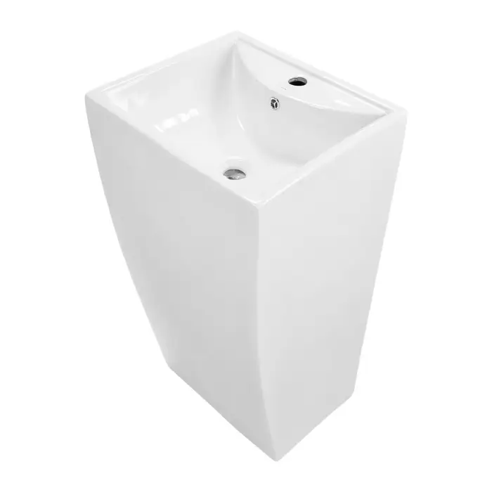Раковина напольная Azario Комелла 480х420х855 отдельностоящая, прямоугольная, белый глянцевый (AZ-314)