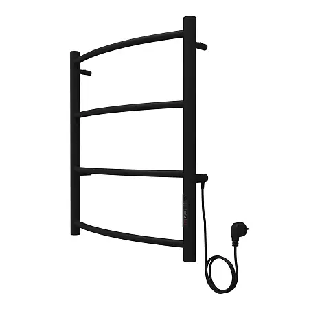 Полотенцесушитель электрический AZARIO Верона 500/600 4 секции, диммер справа, черный (AZ04856B)