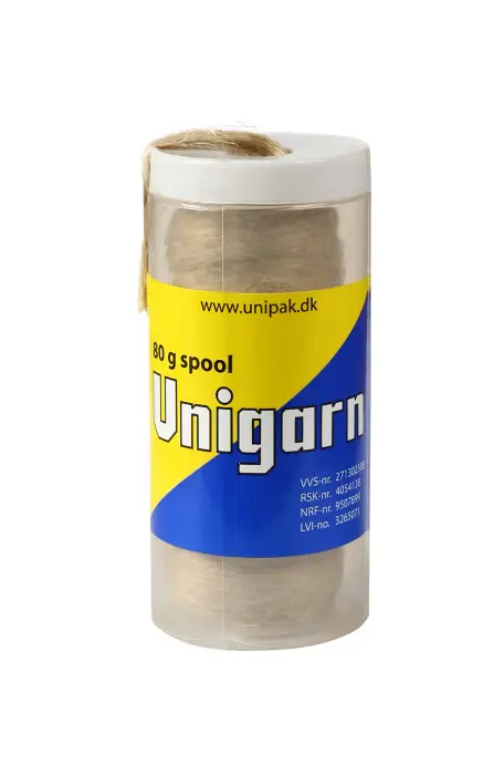 Лен сантехнический Unipak UNIGARN, катушка (шпуля) 80г в пластиковой упаковке (1500820)