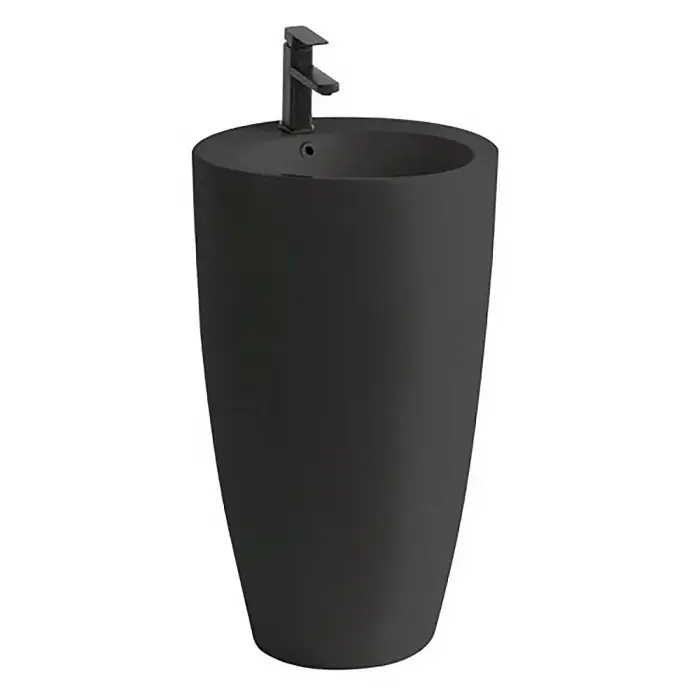 Раковина напольная Azario Деа 500х500х860 отдельностоящая круглая, черный (AZ-203MB)
