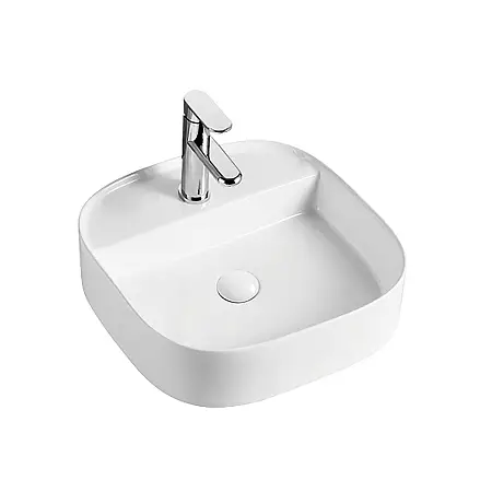 Раковина накладная Azario 450х450х120 округлая, белый глянец (AZ-2204)