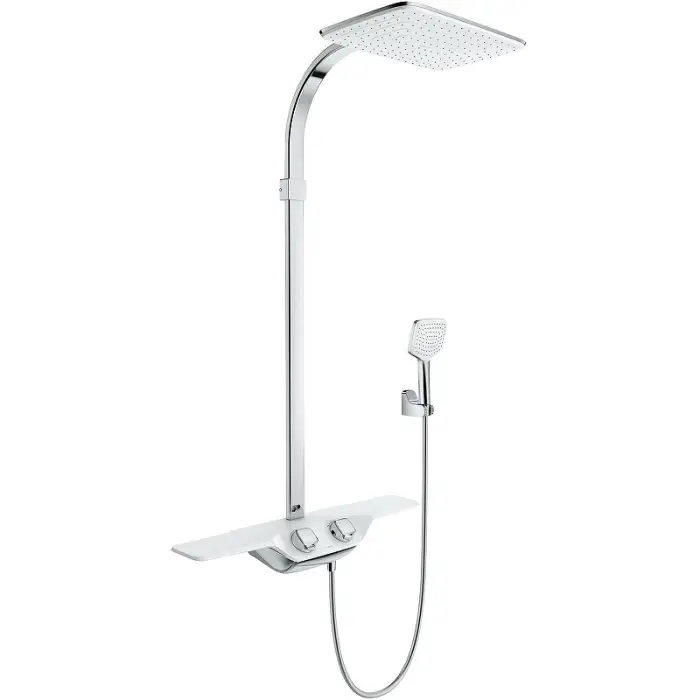 Душевая система KLUDI COCKPIT DISCOVERY  c термостатом, хром/белый (8020091-00)
