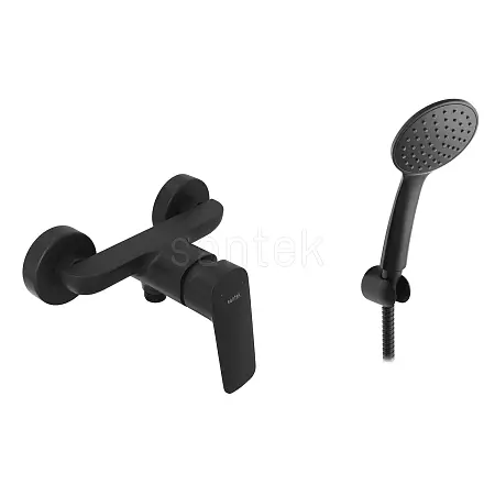 Смеситель для душа Santek Таос с ручным душем, керамический картридж, черный матовый (WH5A20009N001)
