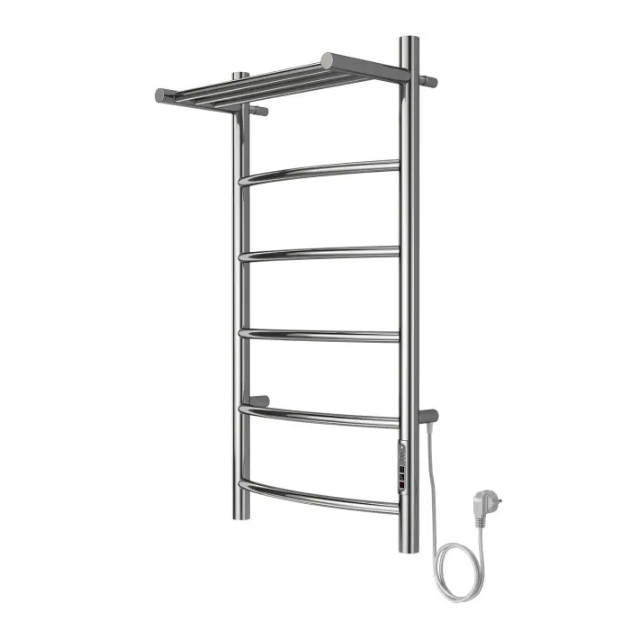 Полотенцесушитель электрический AZARIO VERONA 400/800 5 секций, с полкой, диммер справа, хром (AZ04848P)